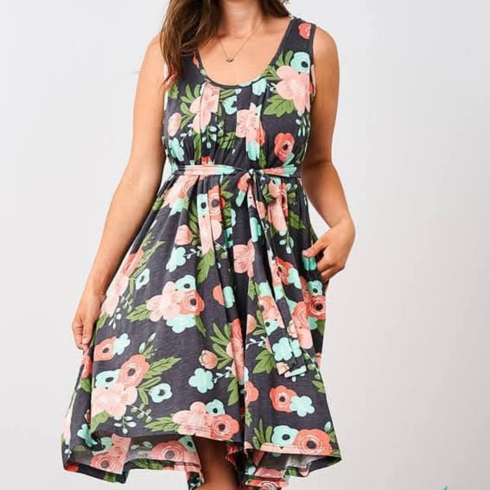 Latched Mama Peach Floral Bouquet Nursing Romper